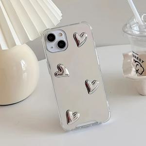 TEMU 휴대폰 케이스 - 삼성 갤럭시 S25 엣지 S25 울트라 S24 FE S23 S22 울트라 플러스 S21 FE 5G용 한국 스타일 하트 폰 케이스, 메이크업 거울 방충 커버