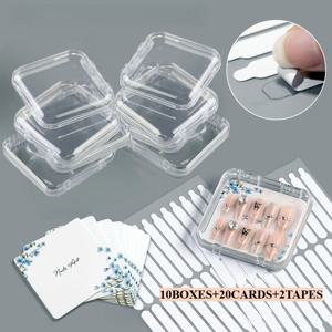 TEMU 32개 투명 프레스온 네일 보관 세트 | 플로럴 디자인, 안전한 칸막이, 무취, 양면 접착 스트립 2개 & 네일 카드 20개 포함 - 매니큐어 스튜디오 & 홈 살롱 디스플레이 정리용, 미용 전문가