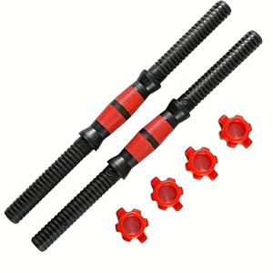 TEMU 6피스 멀티펑션 덤벨 및 바벨 세트, 고무 코팅 웨이트 바 2개 + 미끄럼 방지 볼트 4개 포함, 미끄럼 방지 스타 락 시스템 & 땀 흡수 폼 그립. 팔, 어깨, 복부, 다리 운동에 적합. 홈 스트렝스 트레이닝 장비 및 휴일 선물 추천