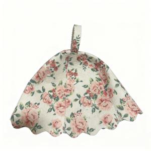 TEMU 1/2개 플로럴 프린트 사우나 모자, 프린트된 사우나 모자의 디자인으로 착용자를 더욱 우아하고 우아하게 보이게 하며, 열 손상으로부터 머리를 보호합니다. 또한 귀를 열로부터 보호합니다. 처리된 및 염색된 머리카락을 보호합니다. 세탁 불가