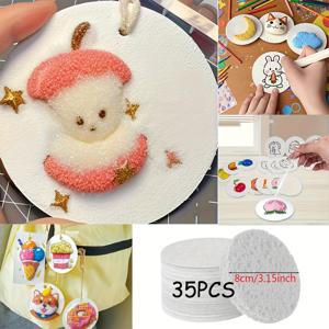 TEMU 15/35개 3D 스펀지 캔버스 3.15인치 입체 빈 원형 보드 종이, 폼 질감 미술 페인팅 도구, DIY 활동 및 창의적인 프로젝트에 적합, 페인팅 스펀지 압축 발포 질감 미술, 고급 장식용지, 창의력 자극, 파티 제작, 학교, 사무실, 가족 활동 상호작용에 적합, 크리스마스 및 할로윈을 위한 완벽한 선물