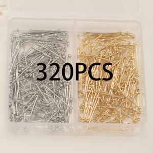 TEMU 20mm 박스형 미니 볼 헤드 핀 320개입, 구리 재질, 비즈 끈 만들기에 적합한 원형 머리 핀, 두 가지 색상 세트. 부드럽고 유연하며 구부릴 수 있고 절단 가능하며 펜던트, 비즈, 팔찌, 목걸이 제작에 이상적입니다.