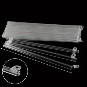 TEMU [2D 플랫] 8개 투명 PVC 플라스틱 포스터 디스플레이 로드 (걸이 체인 & 커넥터 포함) - 소매점, 홈 데코, 사무실, 행사용 강력 투명 수직/수평 간판 홀더 - 내구성이 뛰어난 가벼운 광고 프레임