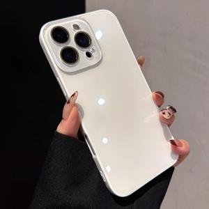 TEMU 폰 케이스: W27 오렌지 유리 백 케이스, 아이폰 17 프로 & 16 프로 맥스에 완벽 호환, 아이폰 15, 14, 13에도 적합 | 심플 스타일 보호 커버, 전체 투명도, 통합 보호 기능 & 여성용 디자인