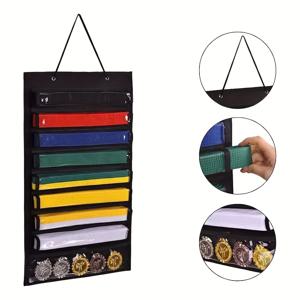 TEMU 태권도 벨트 전시용 펠트 행거백 벽걸이 보관백 먼지방지 행거