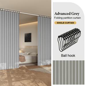 TEMU 모던 접이식 파티션 커튼 1개, 플라스틱 고리 포함 - 베이지 디자인, 다양한 사이즈 선택 가능, 침실, 복도, 거실, 전월세방 베이 창가 사용 가능, 고품질 파티션 스크린, 심플한 집 꾸미기