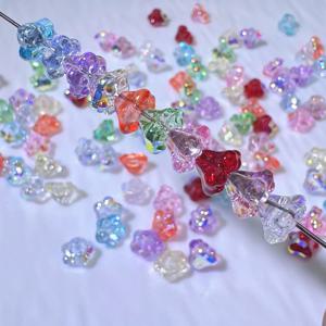 TEMU 48개 8.5X6.8mm/ 0.335X0.268인치 유리 나팔꽃 꽃 유리 구슬, 심플 패션 인스타 감성 색상 반짝이는 눈부신 꽃 모양 유리 구슬, 꽃 모양 펜던트, 귀걸이 펜던트, 팔찌 펜던트, DIY 팔찌, 귀걸이, 목걸이, 수공예용 나팔꽃 꽃 모양 유리 구슬