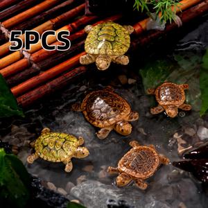 TEMU 어항용 미끄러지지 않는 미니 거북이 장식품 5개 세트, 암석정원 분재, 바다거북 장식, 뜰 연못, 미니어처 조경용