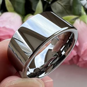 TEMU 세련된 12mm 폭의 은색 316L 스테인리스 스틸 커플링 - 약혼 및 결혼에 완벽, 이상적인 발렌타인데이 선물