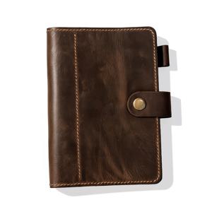 TEMU Top Grain 가죽 A6 수제 다이어리 커버, A6 바인더는 내부 코어를 대체할 수 있습니다 (내부 코어 없음), 사무실 및 일상 사용에 적합, 명함 홀더 레이어, 여권 홀더 레이어, 현금 홀더 레이어 및 펜 루프 포함