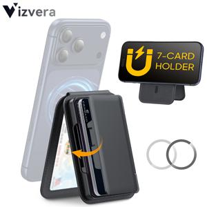 TEMU 스탠드 기능형 마그네틱 지갑, 남성 여성용 휴대폰 지갑, [카드 6-7장 수납] [RFID 차단] [조절식 스탠드] 아이폰 17/16/15/14/13/12시리즈용 마그네틱 지갑(미니 제외), 블랙 선물, 테크 선물