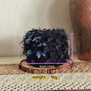 TEMU 50g/개 블루 블랙 컬러블록 핸드믹스 중간 중량 니트용 연한 털실, 부드럽고 폭신한 털실, 니트백, 모자, 핸드백, 헤어 타이, DIY 장식 술털실용