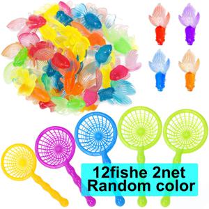 TEMU 플라스틱 수상용 인조 금붕어 12개 + 그물망 2개 - 사실적인 실내/실외 수상 장식, 여름 파티 수영장 장식, 배터리 불필요, 반려동물 전용 ZSY