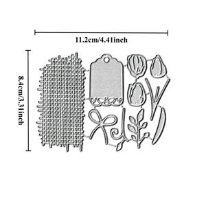 TEMU 창의적인 격자형 꽃 금속 커팅 다이 스크랩북 칼 몰드 재료 스크랩북 엠보싱 커팅 다이 금속 몰드 공예용 다이 컷 카드, 봉투, 앨범 카드 제작용 엠보싱 종이 공예 앨범 스탬프 카드, 생일, 기념일 선물 제작에 적합