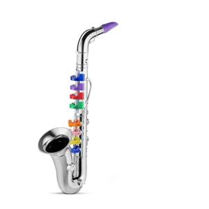 TEMU 초보자를 위한 사실적인 색소폰 악기 1개, 8가지 색상으로 구분된 키가 특징이며, 입문자를 위한 선물