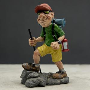 TEMU 하이커 레진 피규어 스태츄 - 홈 & 오피스 데스크 장식용 아웃도어 탐험가 스태츄, 하이커 테마 레진 장식품, 홈, 선반, 테이블탑, 발코니용 - 선물