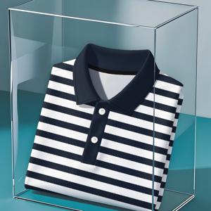 TEMU 2026 남성용 비즈니스 캐주얼 폴로 셔츠, 편안하고 통기성이 좋은 클래식 디자인 프린트, 레귤러 핏, 속건성 골프 테니스 원단