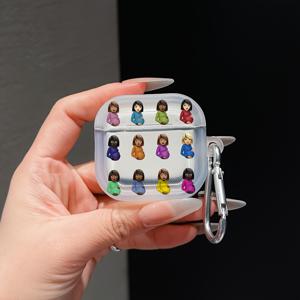 TEMU 텍스처 TPU 디자인, 스크래치 방지 및 충격 방지 기능이 있는 Apple Airpods 1/2/3/4/Pro/Pro2용 경량 및 내구성 보호 케이스. 휴대하기 쉬운 버클 포함.
