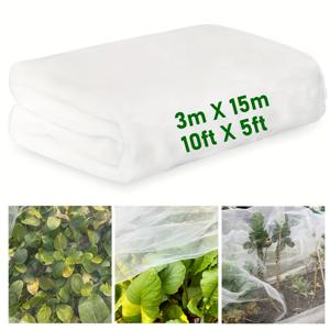 TEMU 3미터 x 15미터 흰색 방충망, 정원용 초미세 식물 방충망, 해충 침입으로부터 채소 및 과일 보호