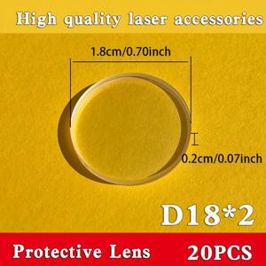 TEMU 20개 산업용 쿼츠 코팅 레이저 보호 렌즈 (18mm*2mm) - 레이저 각인 및 절단기, 고내구성 유리 거울, 정밀 광학 레이저 용접기 보호 렌즈