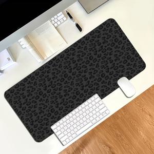 TEMU 미끄럼 방지 고무 베이스와 부드러운 표면이 있는 대형 프린트 게이밍 마우스 패드 - 블랙 앤 골든 애니멀 프린트 데스크 매트 (키보드 및 마우스용), 게이머, 홈 오피스, 노트북용 내구성 좋은 폴리에스터 컴퓨터 액세서리 - 스타일리시 선물