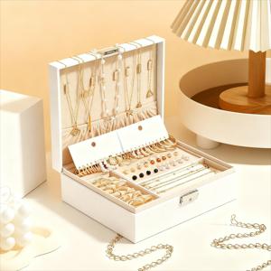 TEMU 86피스 여성 주얼리 세트, 레트로 엘레강스 감성, 모조 진주 꽃 기하학적 라인 반지, 큰 C자형 귀걸이, 나비, 다섯각 별, 하트, 원형 펜던트 목걸이. 및 축제 선물용으로 완벽하며, 케이스 없이 제공됩니다.