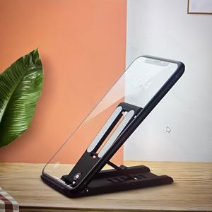 TEMU 조절 가능한 접이식 태블릿 및 휴대폰 스탠드, 4.6-12.9인치 장치에 적합, PVC 재질, 6단계 높이 조절, Kindle, Switch 및 라이브 스트리밍 데스크탑 스탠드