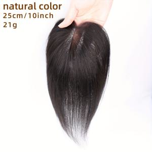 TEMU 여성을 위한 핸드메이드 코바늘 헤어피스. 앞머리 볼륨감 추가, 흑발 가림, 그리고 부드러운 자연스러운 머리 모양을 위해 실제 인모로 제작되었습니다.