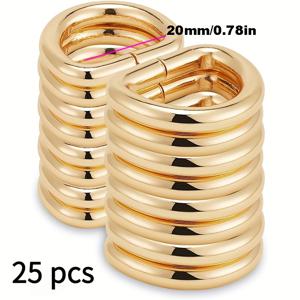 TEMU 여성 가방용 메탈 D링 버클 25개입, 재봉 부자재, 반원형 D자형 메탈 부속품, 수제 가방 부품