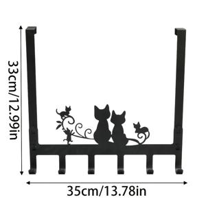 TEMU 문걸이 타월 랙 - 헤비듀티 6단 금속 후크, 블랙 샌드블라스팅 모던 도어 장착형 욕실/침실/주방/수영장 타월 정리대. 공간 절약형 디자인, 문, 캐비닛, 찬장에 간편 설치 - 드릴 없이 다양한 공간에 적합. 튼튼한 문걸이 장착, 타월, 가운 등을 위한 멀티 후크 디자인 - 세련된 외관