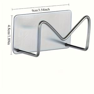 TEMU 욕실 헤어 스타일링 도구 정리대, 드릴링 필요 없음, 스테인리스 스틸 소재, 강력 접착제, 다층 선반, 공간 절약형, 미용 용품 및 안경용, 접착식 장착 수납 선반