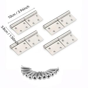 TEMU 4개 리프트 오프 경첩 세트, 스테인리스 스틸 재질, 360도 회전 가능 캐비닛 문용 - 가정용, 창문, 문, 서랍장에 적합 - 장착 나사 포함