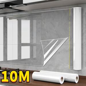 TEMU 고화질 투명 벽 보호 필름 1롤, 35.43 × 393.7인치 스크래치 방지 정전기 흡착 벽지, 제거 가능한 표면 덮개, 주방, 데스크탑 및 스토브 데칼에 적합, 제거 가능한 벽지, 표면 보호대