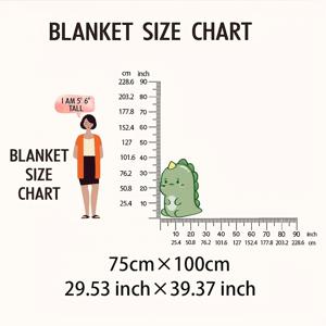 TEMU 공룡 모양 만화 캐릭터 디자인 노블티 담요 1개, 플란넬 담요, 작은 무릎담요. 부드럽고 편안한 질감, 세탁기 사용 가능, 사계절용. 침대, 소파, 거실, 침실 장식용으로 사용 가능. 야외 여행, 피크닉, 나들이에도 적합. 휴일과 생일에 가족과 친구를 위한 선물로 이상적.