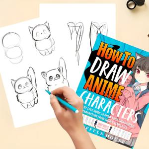 TEMU 애니메이션 캐릭터 그리기 방법 | 간단한 템플릿으로 시작하여 나만의 오리지널 캐릭터를 그리는 단계별 가이드 | 재료: 종이