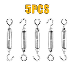 TEMU M4 후크 앤 아이 회전 로프 텐셔너, 조절식 후크 앤 아이 조임 장치 포함 - 텐트 가이라인 조임 장치, 정원 울타리 라인 조임 장치, 빨래줄 텐셔너