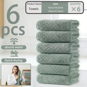 TEMU 6개 밀 귀 프린트 수건 세트, 6개 42*70Cm 핸드 타월, 부드럽고 피부 친화적이며 흡수력이 뛰어남, 가정, 호텔 및 스파 사용에 적합, 특히 야외 피트니스 및 캠핑 활동에 적합