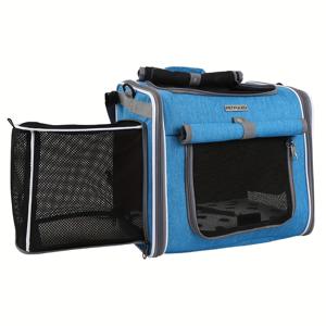 TEMU 개와 고양이 자전거 수하물 - 소형에서 중형 사이즈의 개에 적합, 메쉬 벽이 있는 애완 동물 배낭, 어깨에 개를 지탱하는 휴대용 애완 동물 여행 가방 - 빠른 접이식 애완 동물 자전거 가방