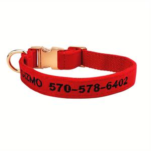 TEMU 자수 이름과 전화번호가 있는 맞춤형 개 목걸이, 4가지 색상
