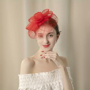 TEMU 여성용 플로럴 핸드메이드 파시나터 1개, 파티, 생일, 경마, 결혼식용, 더비 모자