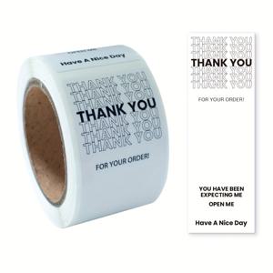 TEMU 100장/롤, 직사각형 스티커, 선물 상자 밀봉 스티커, 자체 접착 코팅 종이 라벨, 포장용, 선물 포장 밀봉에 적합