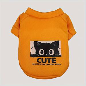 TEMU 적합한 후드 스웨터 귀여운 만화 새끼 고양이 패셔너블 방한 슈퍼 두꺼운 슈퍼 귀여운 곰 애완 동물 고양이 개 유니버설 멋진 의류