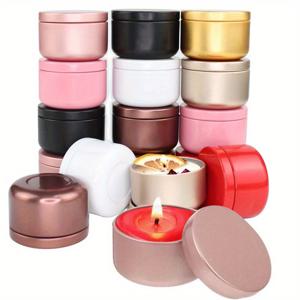 TEMU 12개입 50ml 빈 양초 용기 병 알루미늄 양초 틴 캔, 미끄럼 방지 뚜껑 포함, 양초 제작 공예 선물 차 구슬 리필 가능 병 보관 용기