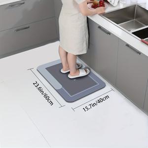 TEMU 규조토 주방 바닥 매트 1개, 미끄럼 방지 바닥이 있는 초흡수성 바닥 매트, 빠른 건조 욕실 거실용 대형 카펫, 호텔용 욕실 매트, 상업용 호텔용