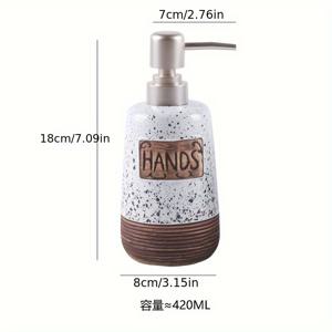 TEMU 레트로 스타일 세라믹 수동 드로잉 로션 병, 프레스 볼, 핸드 볼