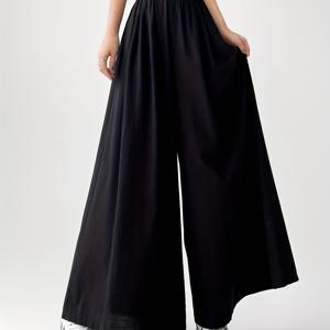 TEMU 여성용 나인패널 와이드 레그 팬츠, 여름 레이지 스타일 야마모토 팬츠, 하이웨이스트 캐주얼 스커트 팬츠|치마바지