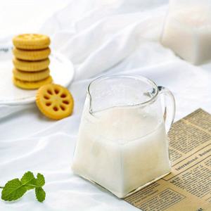 TEMU 우아한 모양의 작은 유리 찻주전자, 유리 밀크티 주전자, 커피 할머니 찻주전자, 창의적인 밀크폼 찻주전자, 밀크폼 컵, 밀크티 주전자