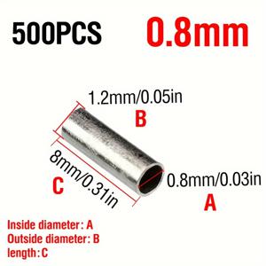 TEMU AKAKUMA 500개 싱글/더블바렐 압착 슬리브 세트, 고강도 구리 튜브 낚시 액세서리, 부드러운 버리스리스 라인 커넥터 키트 (라마단, 크리스마스, 할로윈, 새해, 어버이날 축제용)