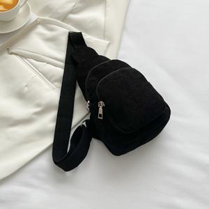 TEMU 여성용 시크한 코듀로이 크로스바디 슬링 백 - 다용도 가슴 & 허리 팩, 조절 가능한 스트랩, 가벼운 무게, 단색, 일상 사용에 완벽, 소형 크로스바디 백