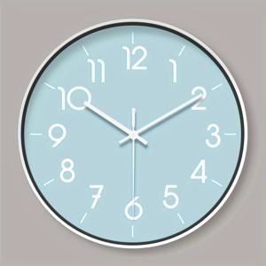 TEMU 모던 8인치 스카이 블루 원형 벽시계, 클래식 디자인의 스카이 블루 & 화이트 컬러가 특징입니다. 무소음 시계이며, 틱 소음이 없는 배터리로 작동하므로 거실, 침실, 주방, 사무실 장식에 적합합니다.